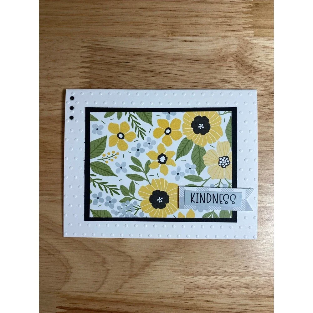 Flower Greeting Card – Handmade A2 Card – All Occasion Thank You Blank Card